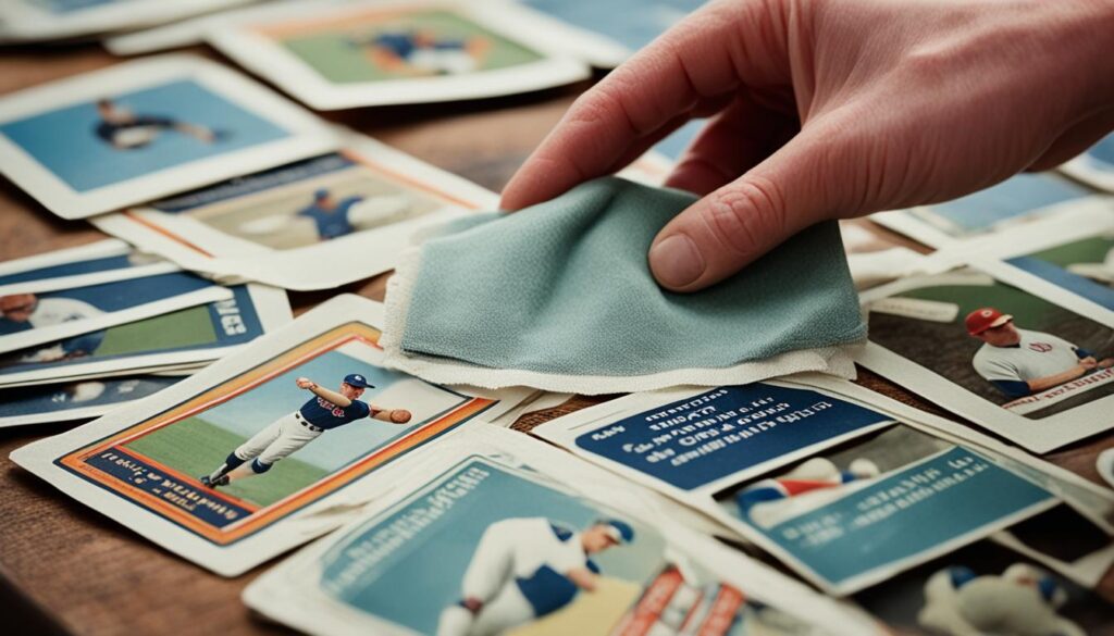 cleaning vintage baseball cards